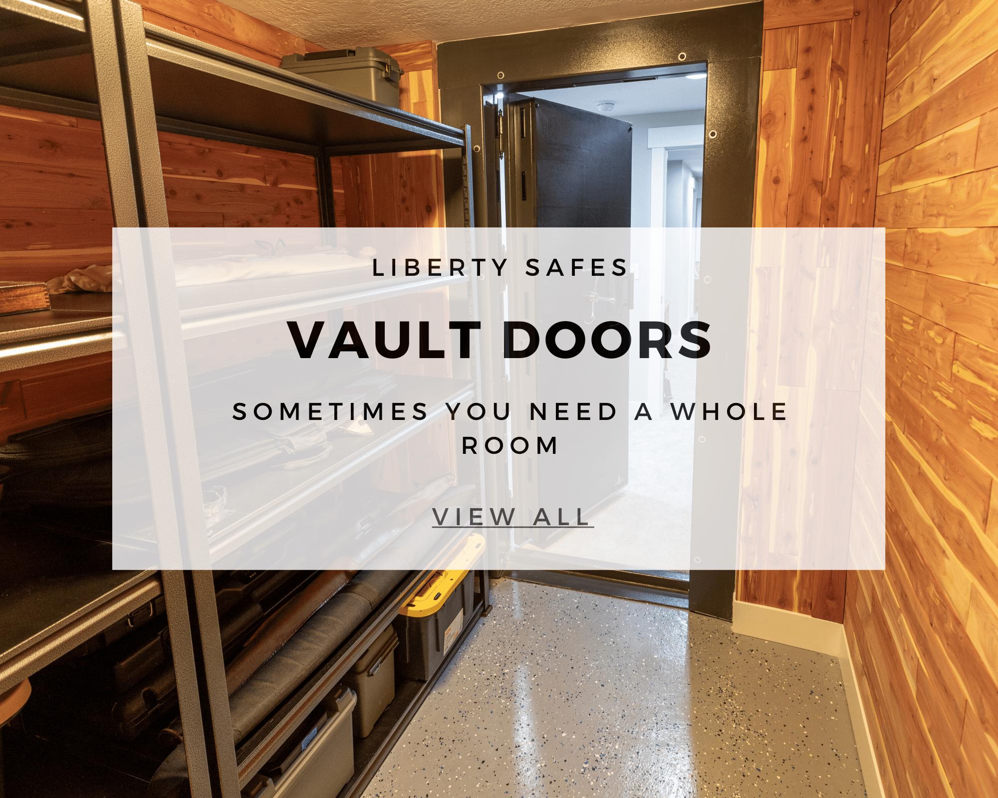 vault door text with a voult room picture looking out of room
