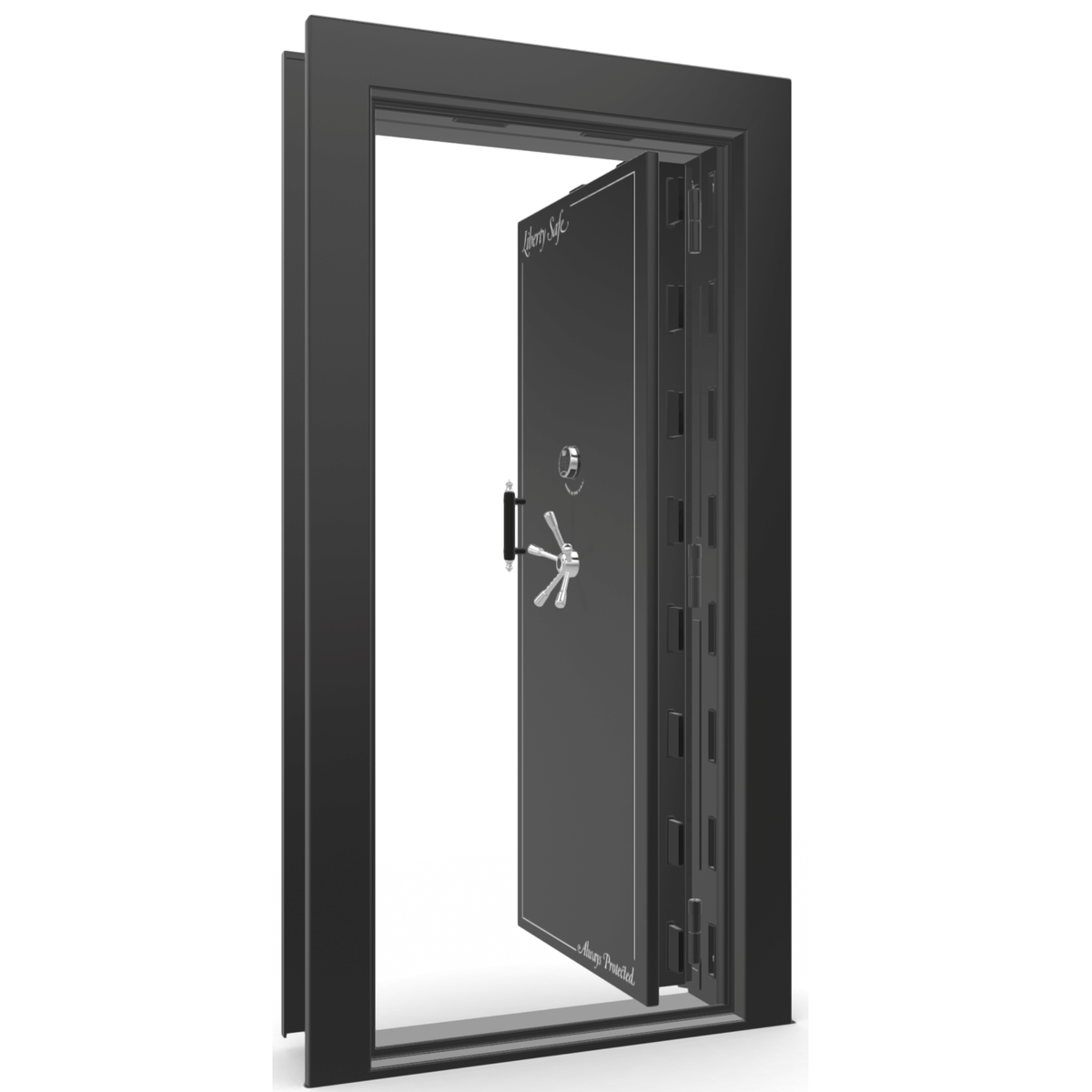 Vault Door Series | In-Swing | Right Hinge | Black Gloss | Electronic Lock - open