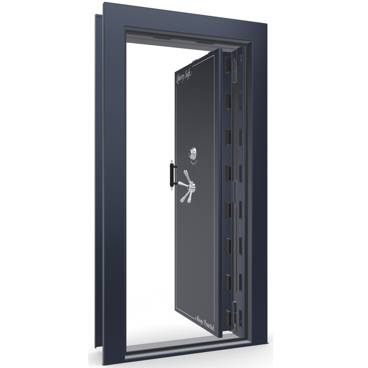 Vault Door Series | In-Swing | Right Hinge | Blue Gloss | Mechanical Lock - open