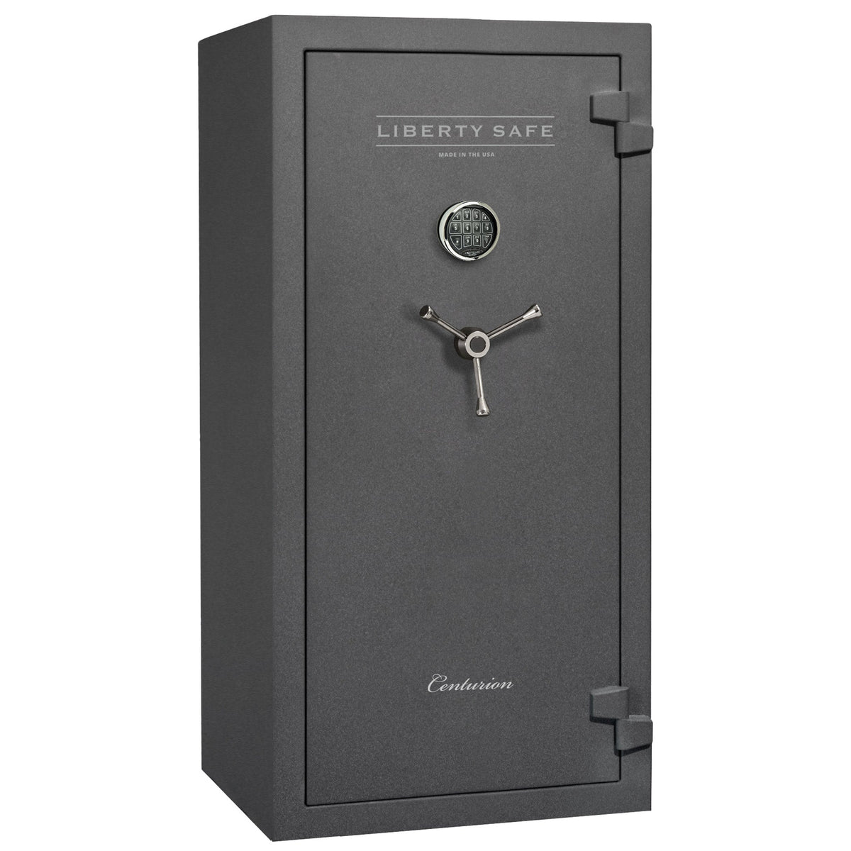 Centurion 32 DLX | Level 1 Security | 40 Minute Fire Protection | Dimensions: 59.5&quot;(H) x 28.25&quot;(W) x 24.5&quot;(D) | Up to 32 Long Guns | Textured Granite | Chrome Electronic Lock – Closed