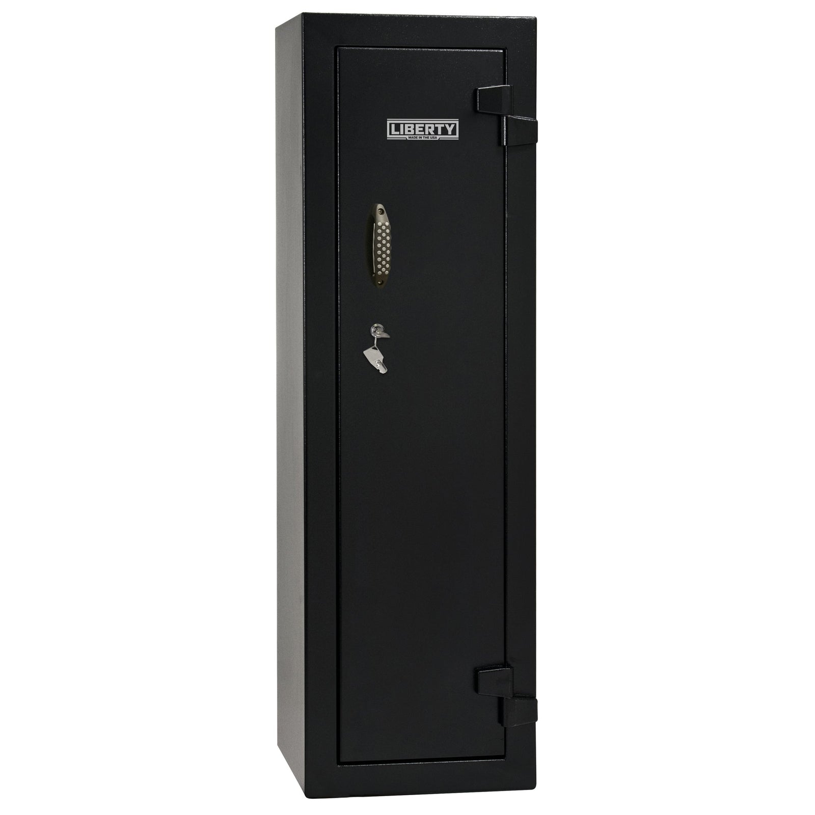 Gun Cabinet 14 | Dimensions: 59"(H) x 18"(W) x 16"(D*) | Textured Black - Closed